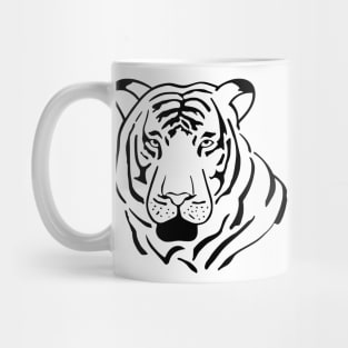 Tiger Line Art Hand Drawn Mug